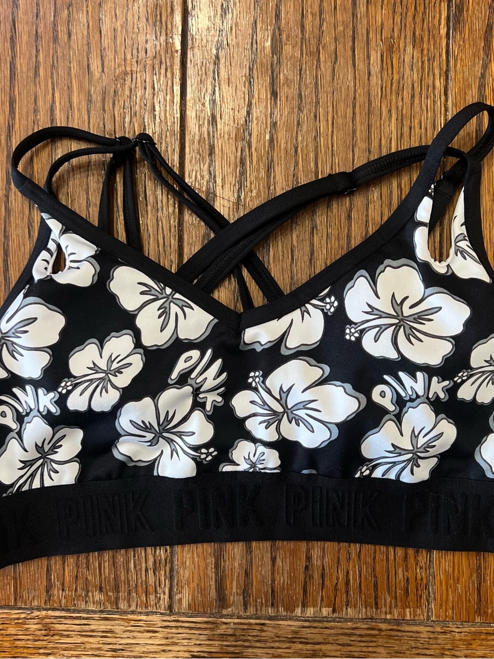 Victorias Secret PINK Ultimate Lightly Lined Sports Bra Strappy Small Floral